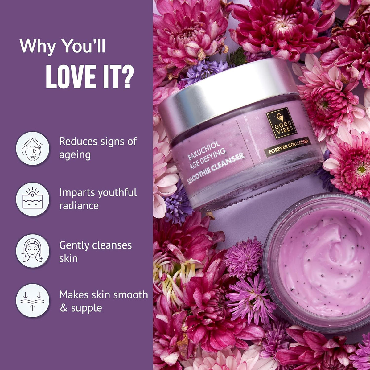 Good Vibes Bakuchiol Age Defying Smoothie Face Cleanser - 45g - Image 2