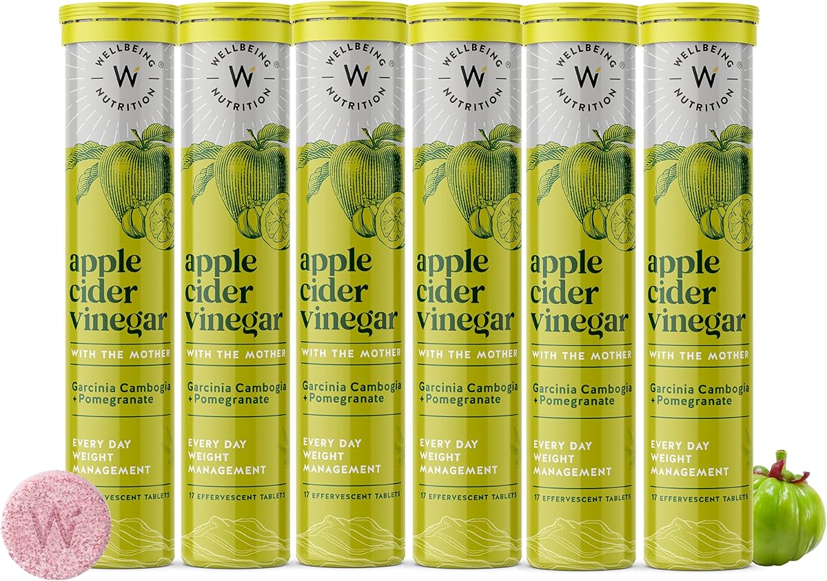 Wellbeing Nutrition Apple Cider Vinegar Tablets with Mother & Garcinia - 17 Effervescent Tablets