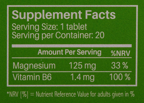 Sunshine Nutrition Magnesium + Vitamin B6 Eferv Lemon Tabs20's