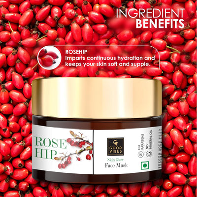 Good Vibes Rosehip Skin Glow Face Mask - 50g Exfoliator - Image 4