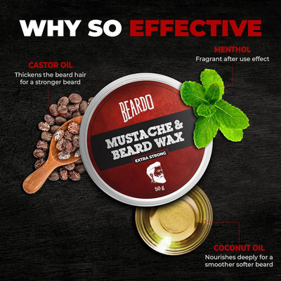 Beardo Beard and Moustache Wax - Extra Strong Hold, 50g - Image 2