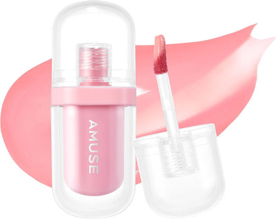 AMUSE Jel-Fit Tint (01 BOKSOONGA JELLY) | Glossy, Lip Stain, Moisturizing,12 Hour long-lasting, Volumizing, Allergen Free, Vegan, Korean Beauty