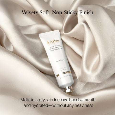d'Alba White Truffle Nourishing Hand Serum in Cream Deep Nourish & Soft Finish Hand Care for Dry Skin with Shea Butter & Hyaluronic Acid, Velvet Touch & Elegant Floral Musk Scent 30ml - Image 3
