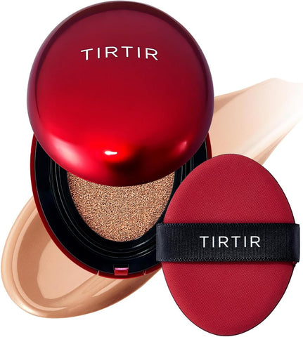 TIRTIR Mask Fit Red Cushion Foundation | Japan's No.1 Choice for Glass skin, Long-Lasting, Lightweight, Buildable Coverage, Semi-Matte (33C Hazel, 18g (Pack of 1))
