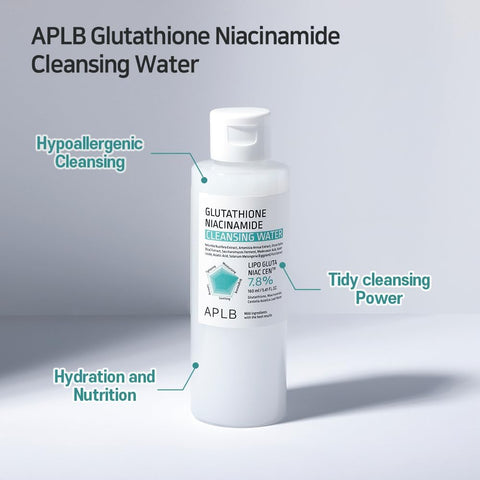 APLB Glutathione Niacinamide Cleansing Water | LIPO GLUTA NIAC CEN™ 7.8% 5.41 FL.OZ/Korean Skincare, Makeup remover for sensitive skin, Deep Hydration, Pore care - Image 6