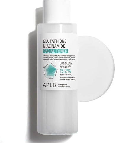 APLB Glutathione Niacinamide Facial Toner | LIPO GLUTA NIAC CEN™ 15.2% 5.41 FL.OZ/Korean Skincare, Replenishing moisture, Revitalize for gentle and improve skin texture through Niacinamide