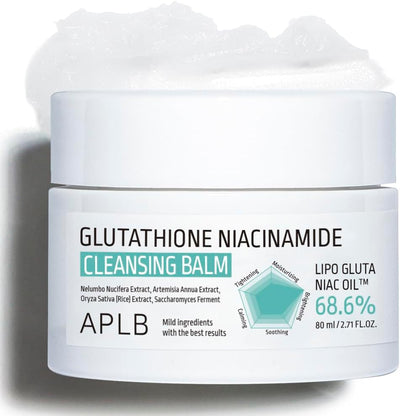 APLB Glutathione Niacinamide Cleansing Balm | LIPO GLUTA NIAC OIL 68.6% 2.71 FL.OZ/Korean Skin Care, Makeup Remover for Sensitive Skin, Moisturises, Pore Care