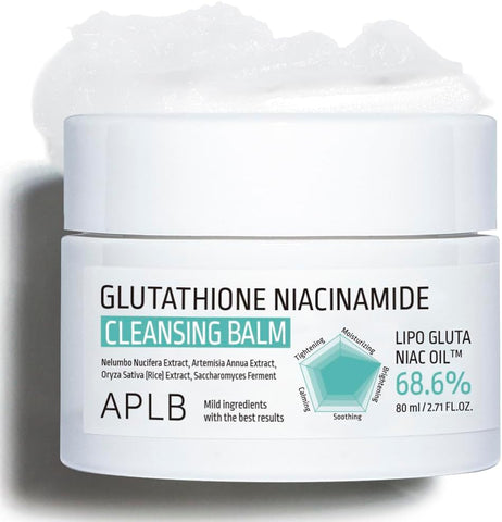 APLB Glutathione Niacinamide Cleansing Balm | LIPO GLUTA NIAC OIL 68.6% 2.71 FL.OZ/Korean Skin Care, Makeup Remover for Sensitive Skin, Moisturises, Pore Care