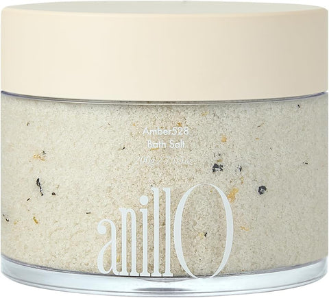 ANILLO Amber528 Bath Salts - Aromatherapy Bath with Amber Scent, Green Tea and Botanical Oils - Deep Hydration & Relaxing - Korean Spa Salt - 7.05 Oz