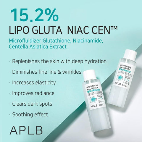 APLB Glutathione Niacinamide Facial Toner | LIPO GLUTA NIAC CEN™ 15.2% 5.41 FL.OZ/Korean Skincare, Replenishing moisture, Revitalize for gentle and improve skin texture through Niacinamide - Image 3