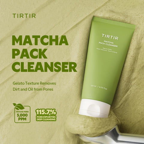 TIRTIR Matcha Pack Cleanser - 2-in-1 Pore Cleanser with Deep Cleansing & AHA Exfoliation, Against Blackheads and Sebum, Matcha PDRN, for Sensitive Skin - Image 3