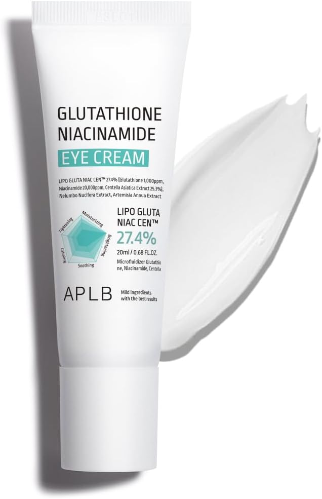 APLB Glutathione Niacinamide Eye Cream | LIPO GLUTA NIAC CEN™ 27.4% 0.68 FL.OZ/Korean Skincare, Eye cream for dark circles and puffiness, Improve elasticity & provide moisture around eye region