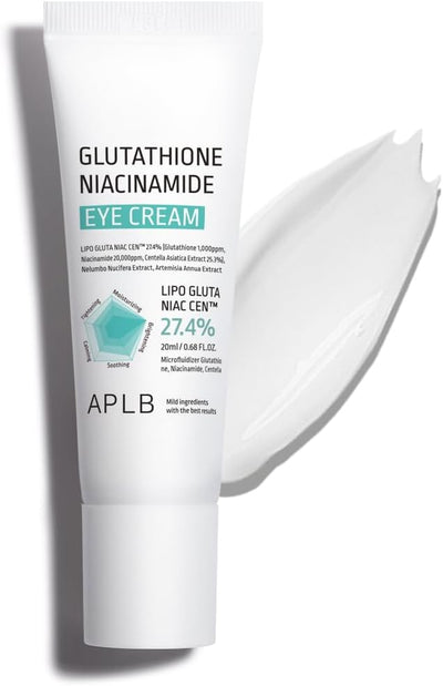 APLB Glutathione Niacinamide Eye Cream | LIPO GLUTA NIAC CEN™ 27.4% 0.68 FL.OZ/Korean Skincare, Eye cream for dark circles and puffiness, Improve elasticity & provide moisture around eye region