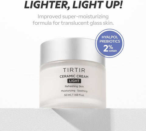 TIRTIR Ceramic Cream Light | Deep moisturizer for Glass Skin, Polyglutamic acid, Centella Asiatica Extract, Skin barrier, Lightweight, Mild, Nature derived ingredients, Dry skin, Korean skincare - Image 2