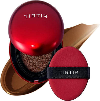 TIRTIR Mask Fit Red Cushion Foundation | Japan's No.1 Choice for Glass skin, Long-Lasting, Lightweight, Buildable Coverage, Semi-Matte (47N Ebony, 18g (Pack of 1))