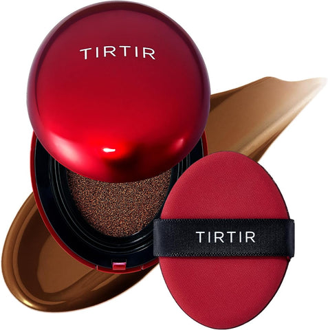 TIRTIR Mask Fit Red Cushion Foundation | Japan's No.1 Choice for Glass skin, Long-Lasting, Lightweight, Buildable Coverage, Semi-Matte (47N Ebony, 18g (Pack of 1))