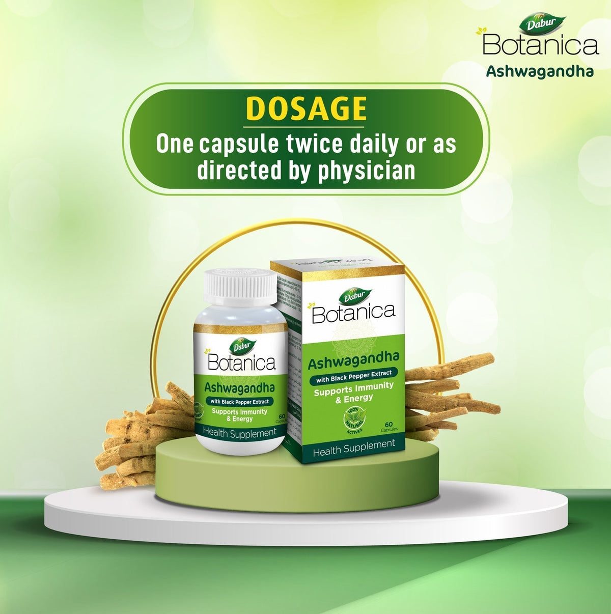 Dabur Botanica Ashwagandha Capsules - Herbal & Ayurvedic, 60 Count - Image 4