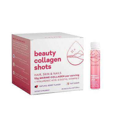 Nutrili Beauty Collagen Shots - 20 berry flavored shots of 25 mL
