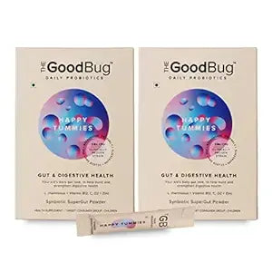The Good Bug Happy Tummies Supergut Powder - Gut Health & Probiotics, 15 Days Pack (Pack of 2)