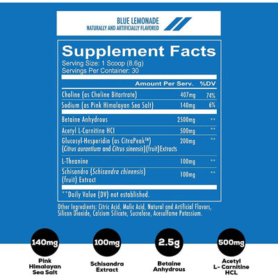 Redcon1 Big Noise Pump Formula, Non-Stimulant Pre-Workout Powder - Blue Lemonade - Image 2