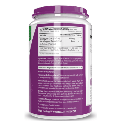 HealthyHey High Absorption CoQ10 with BioPerine - 125 mg, 60 Capsules - Image 3