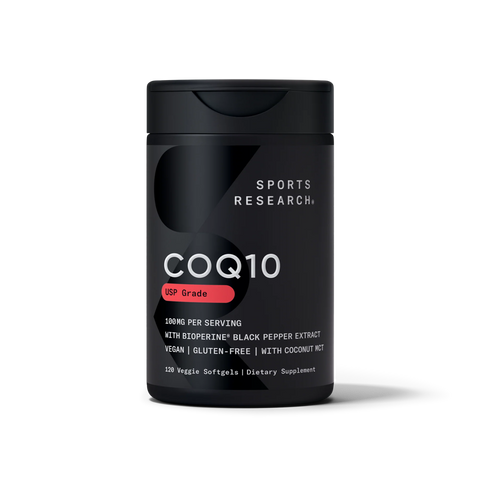 Sports Research CoQ10 100mg Enhanced with Coconut Oil & Bioperine Vegan Certified and Non-GMO Verified 120 Veggie Softgels for Better