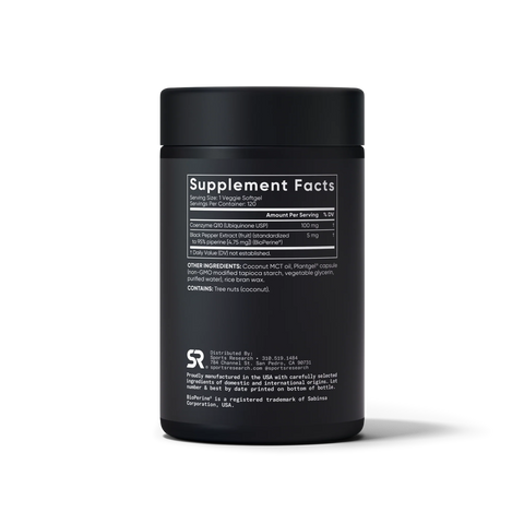 Sports Research CoQ10 100mg Enhanced with Coconut Oil & Bioperine Vegan Certified and Non-GMO Verified 120 Veggie Softgels for Better