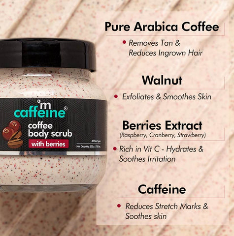 mCaffeine Coffee Body Scrub With Berries 200 Gm