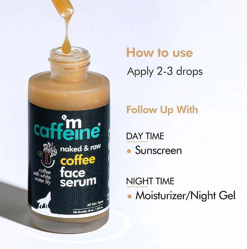 mCaffeine Naked & Raw Coffee Face Serum with White Water Lily, 40ml - Image 5
