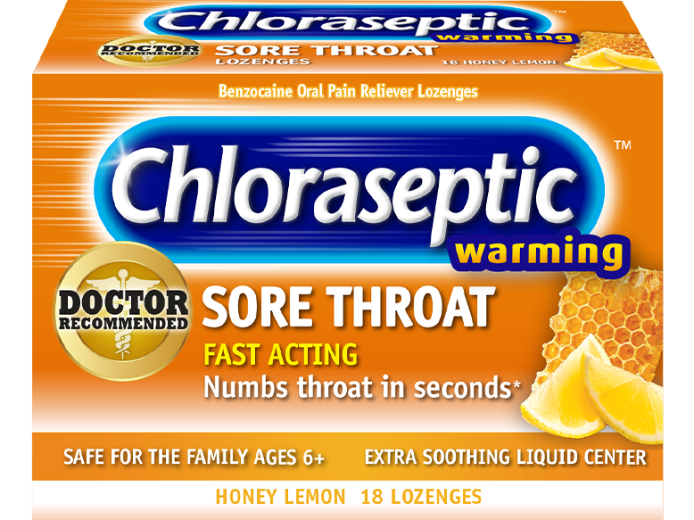 Chloraseptic Warming Sore throat Honey Lemon 18 Lozengers