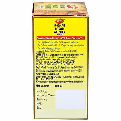 Dabur Roghan Badam Shireen Hair Oil - Almond Infused - 100 ml - Image 3
