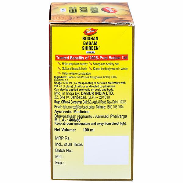 Dabur Roghan Badam Shireen Hair Oil - Almond Infused - 100 ml - Image 3