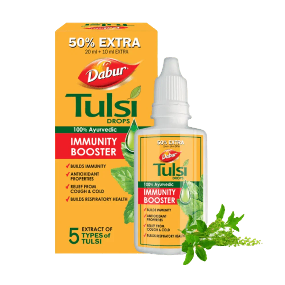 Dabur Tulsi Drops for Immune Support - Herbal Remedy, 30 mL