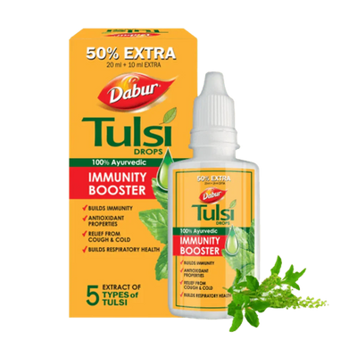 Dabur Tulsi Drops for Immune Support - Herbal Remedy, 30 mL