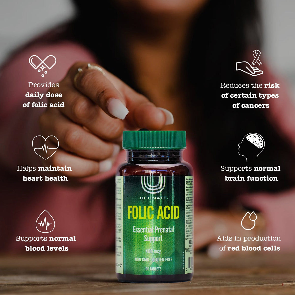 Ultimate Folic Acid 400 mcg Tablets - Essential Vitamins & Minerals - Image 3