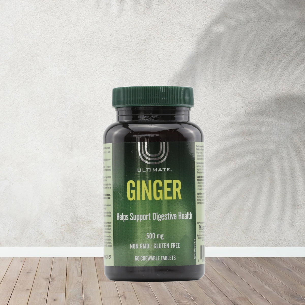 Ultimate Ginger Gut Health & Probiotics, 500 mg Chewable Tablets, 60 Count