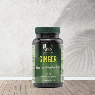 Ultimate Ginger Gut Health & Probiotics, 500 mg Chewable Tablets, 60 Count