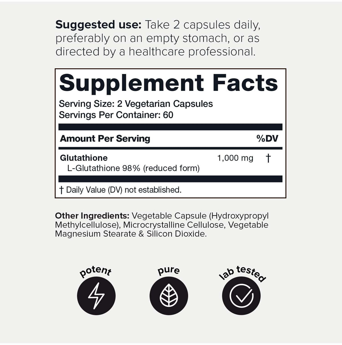 Toniiq Ultra High Strength Glutathione Capsules - 1000mg, 120 Count - Image 2
