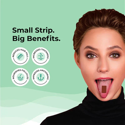 Wellbeing Nutrition Melts Hair Fall Control Oral Strips - Tropical Strawberry, 30 Strips - Image 3