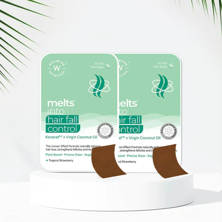 Wellbeing Nutrition Melts Hair Fall Control Oral Strips - Tropical Strawberry, 30 Strips - Image 8