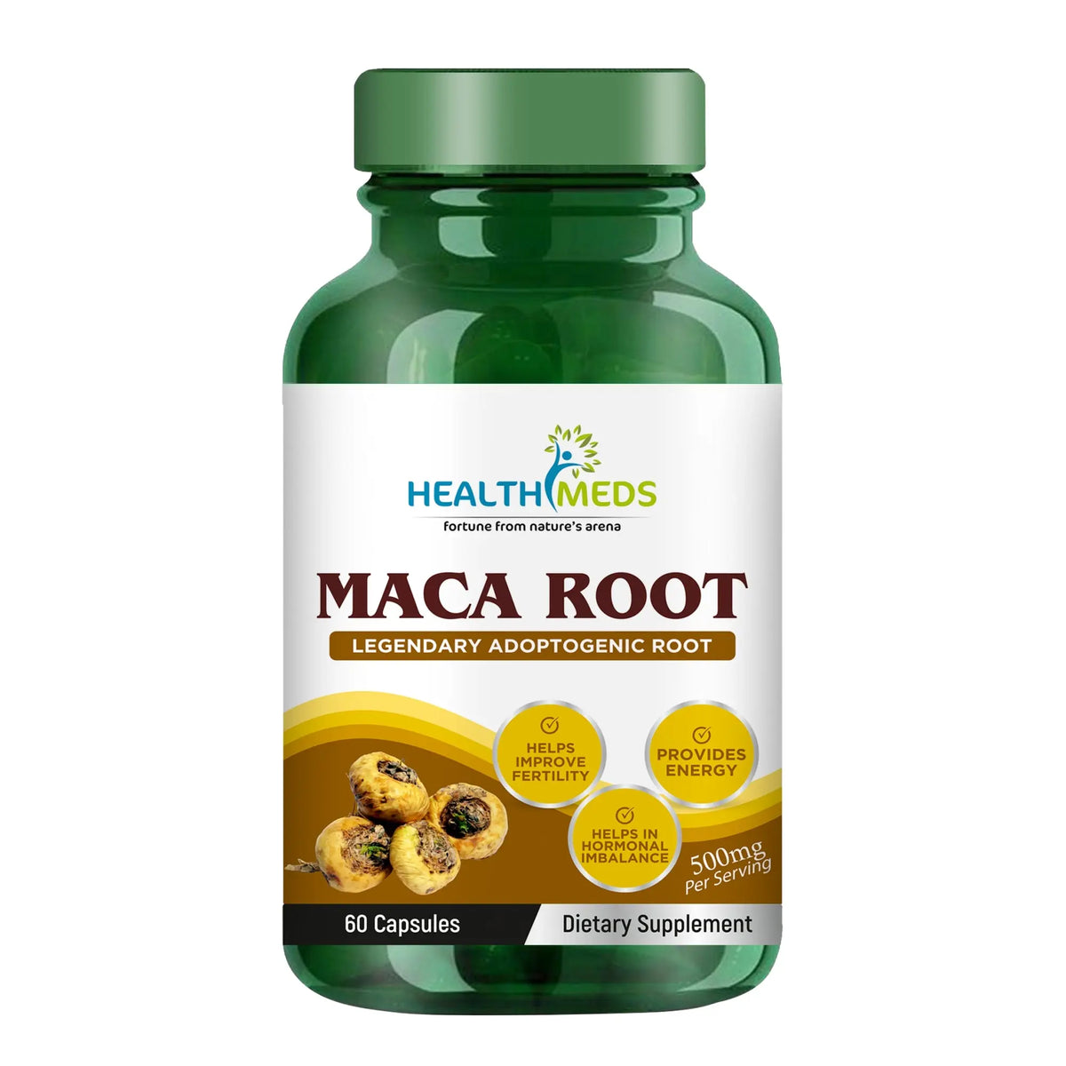 Healthmeds Maca Root Extract 500mg - 60 Veg Capsules Dietary Supplement