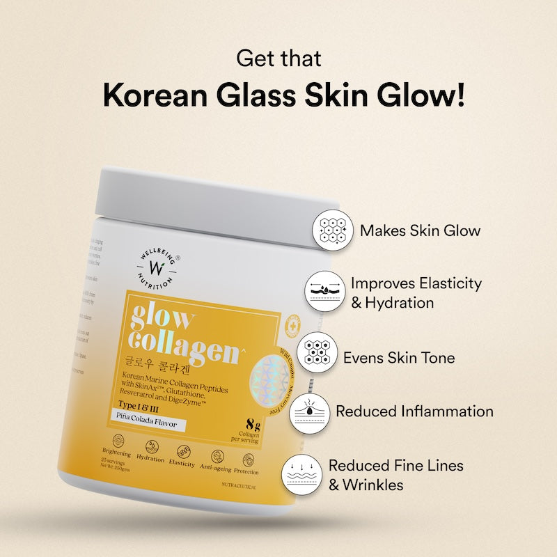 Wellbeing Nutrition Glow Collagen with Glutathione Powder - Pina Colada, 250g - Image 2