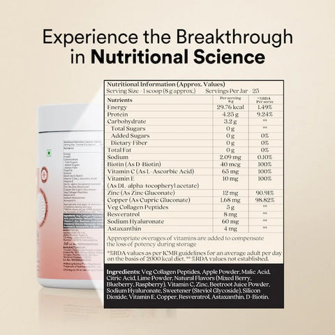 Wellbeing Nutrition Vegan Pro Collagen - Mixed Berry 250gms (25 servings)