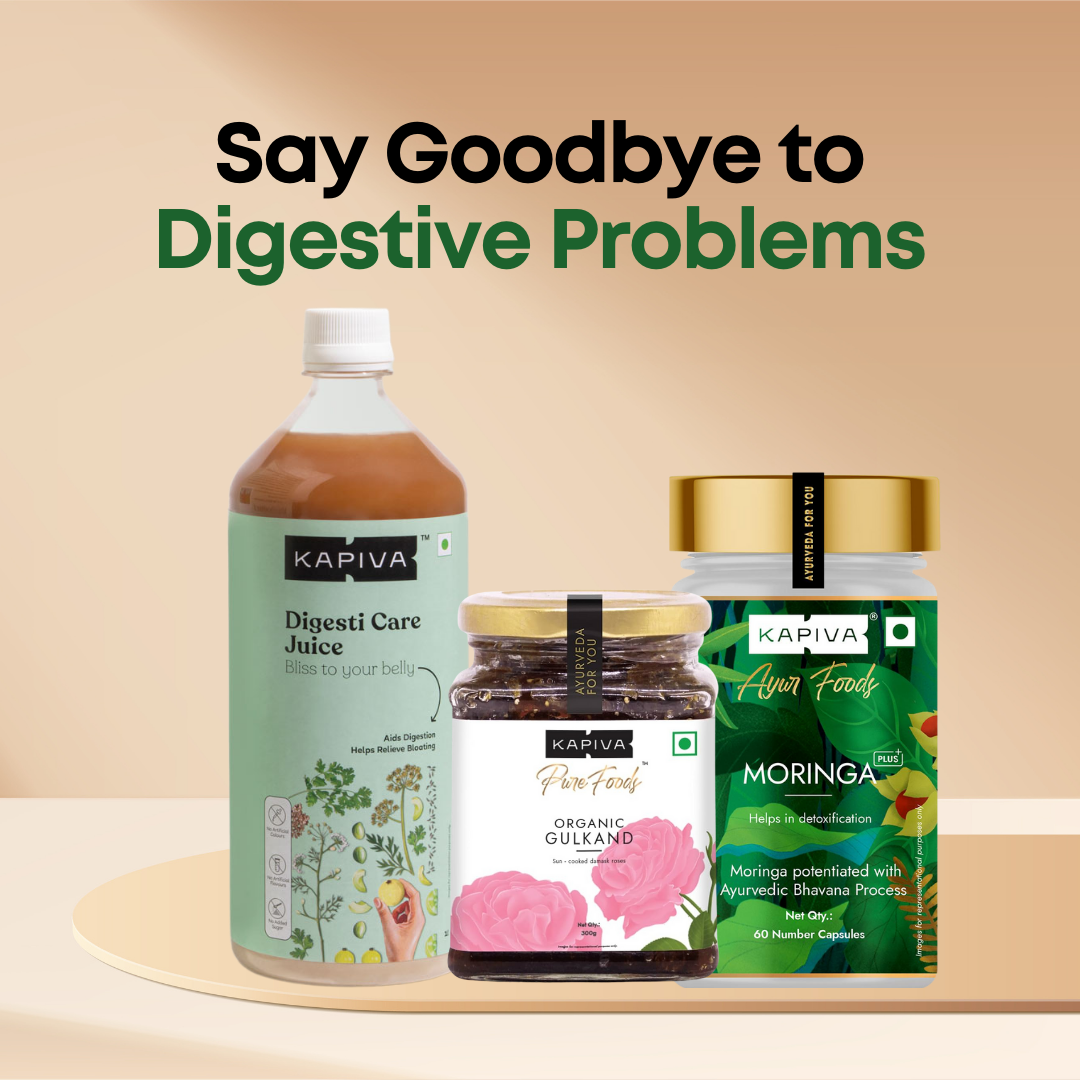 KAPIVA Digesti care + Gulkand + Moringa capsules