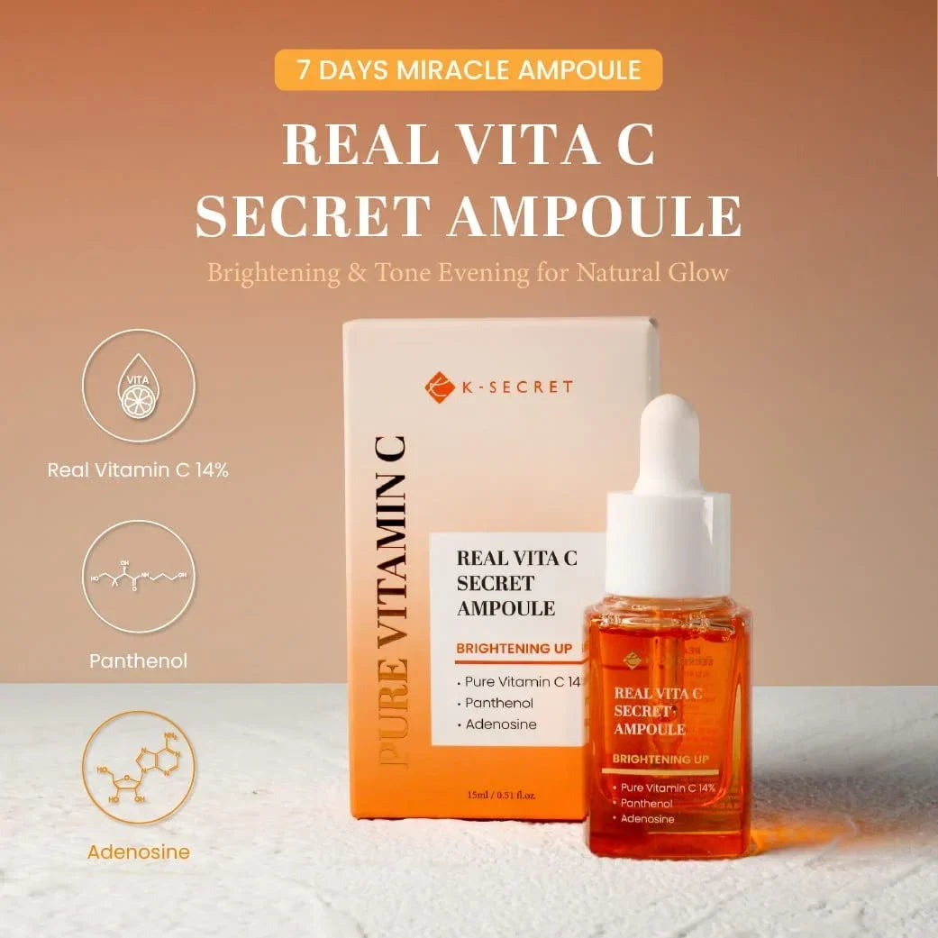 K-SECRET SEOUL 1988 Real Vita C Face Serum - 15ml Ampoule - Image 4