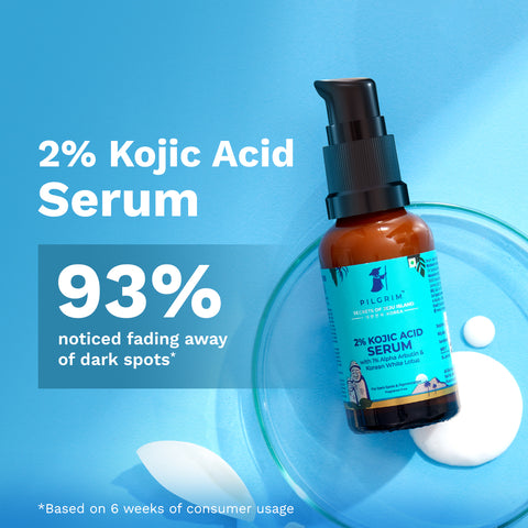 Pilgrim 2% Kojic Acid Serum for face (30 ml) with 1% Alpha Arbutin & Korean White Lotus