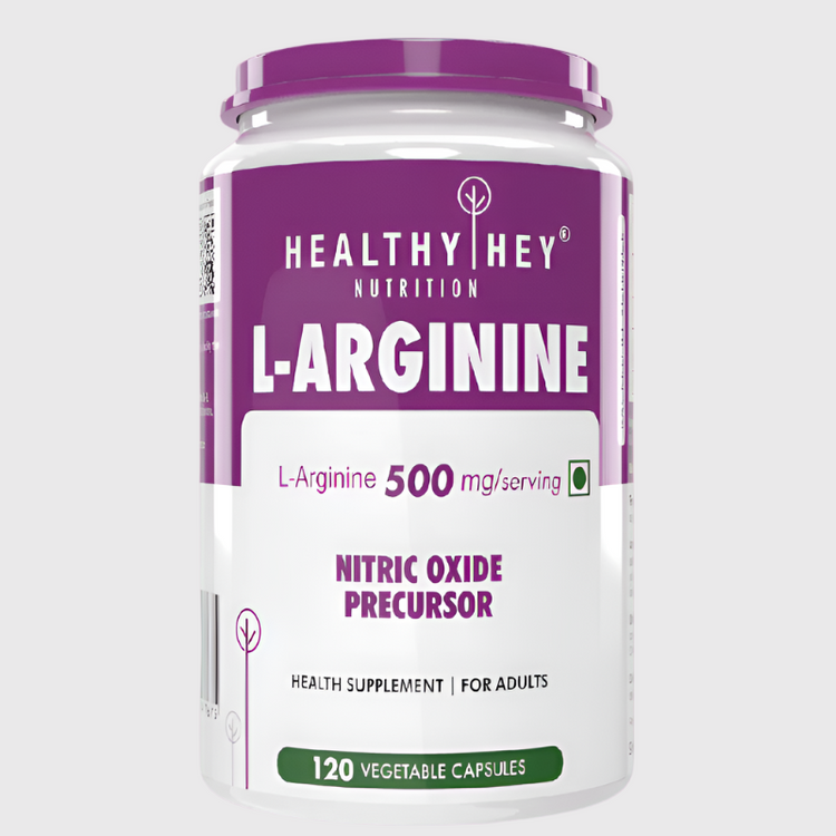 HealthyHey L-Arginine 120 Vegetable Capsules - Vitamins & Minerals