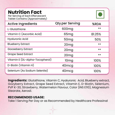 Herbal Max L-Glutathione 15 Tablets Watermelon & Strawberry Flavour