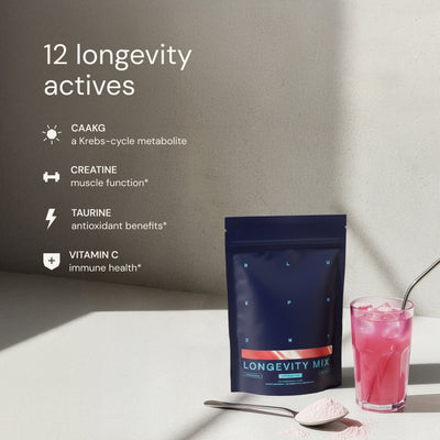 Blueprint Longevity Mix - Blood Orange - Functional Drink Powder, 30 Servings