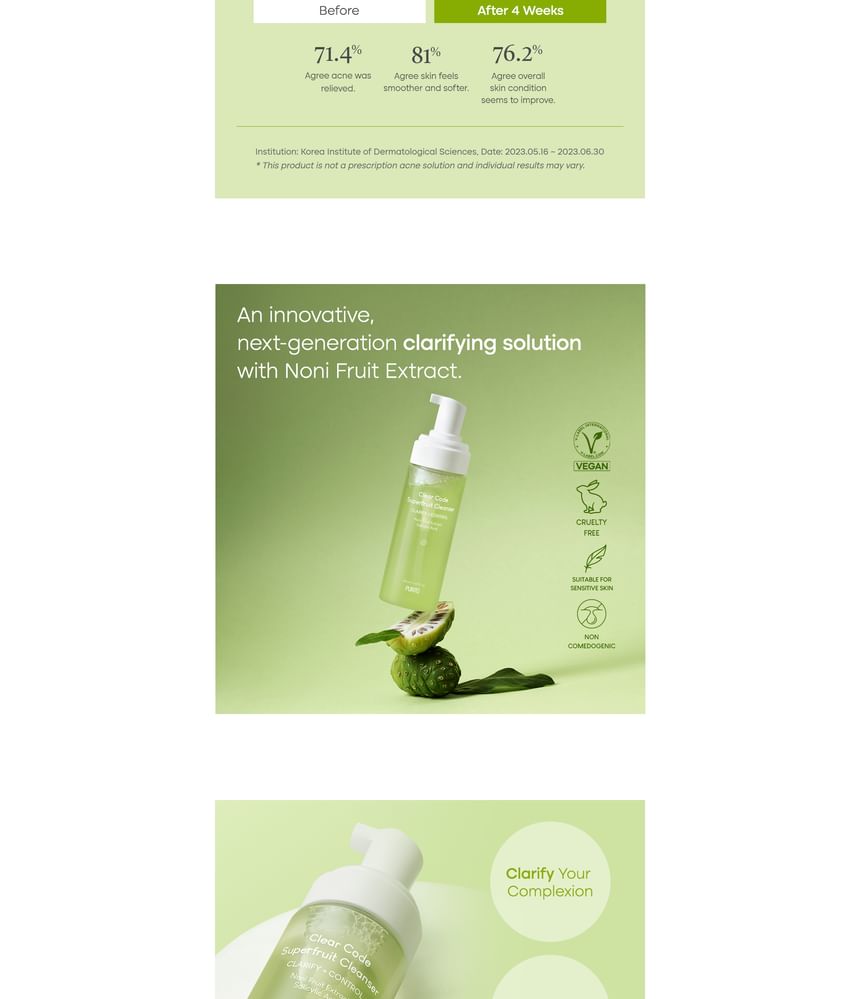 Purito Clear Code Superfruit Face Cleanser 150ml - Image 4